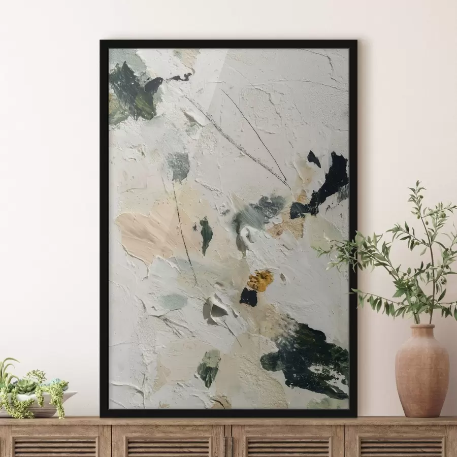 Fototapet Výrazová scéna s mnohovrstevnatou texturou a pastelovou paletou v olejomalířském stylu f46961