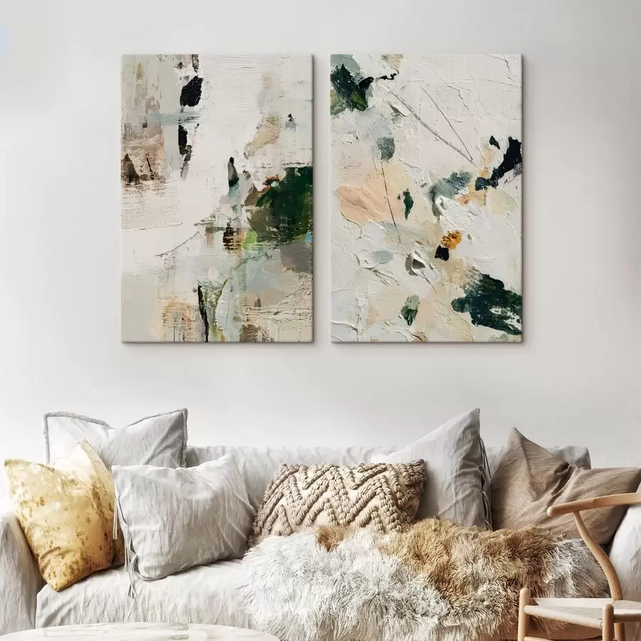 Obraz Výrazný diptych v přírodní paletě barev Č. m01099