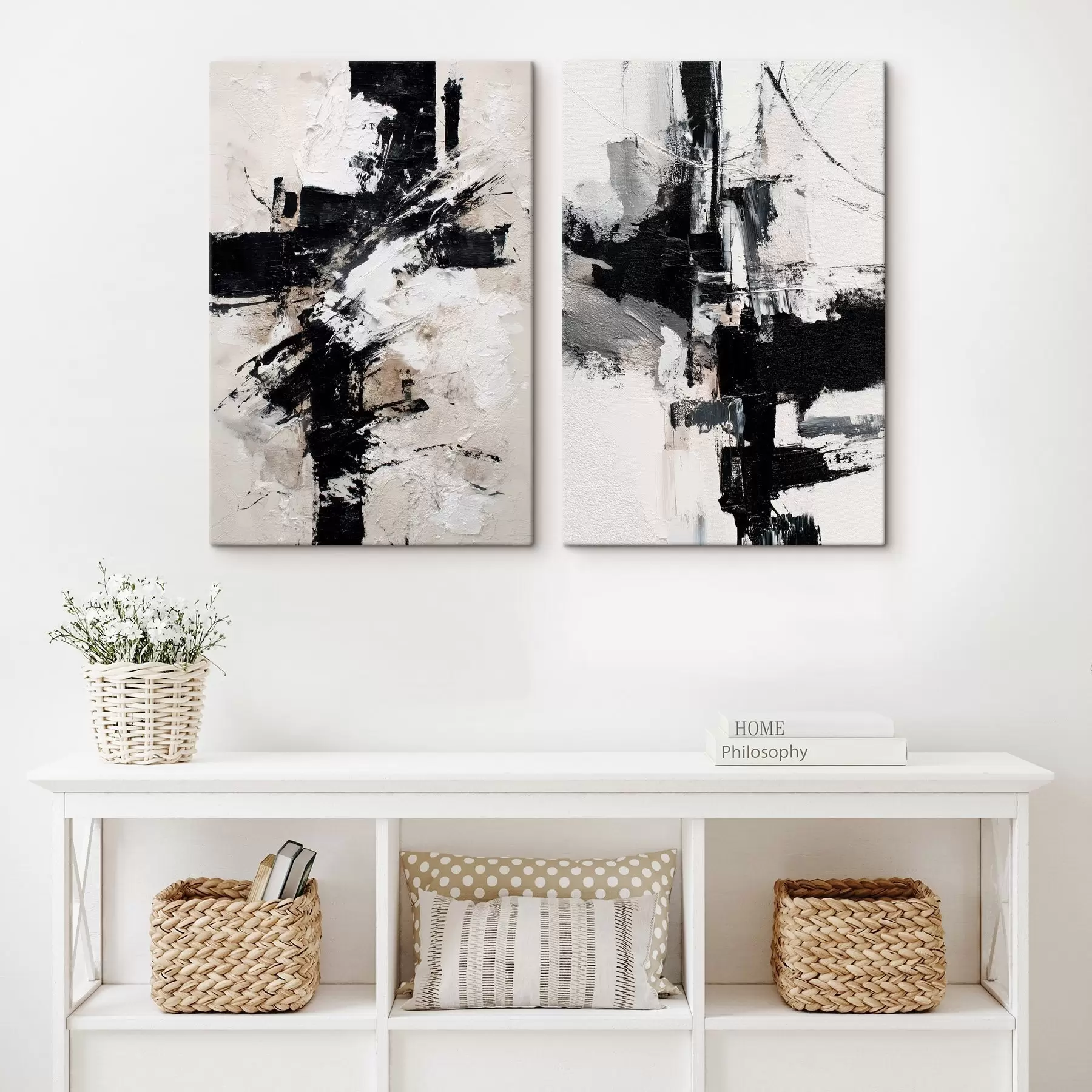 Obraz Minimalistická kompozice s dynamickými akcenty a imitací reliéfní textury Č. m01151