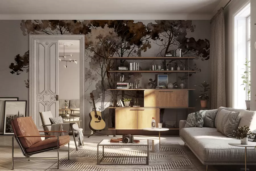 Fototapet Malované borovice w05173v1