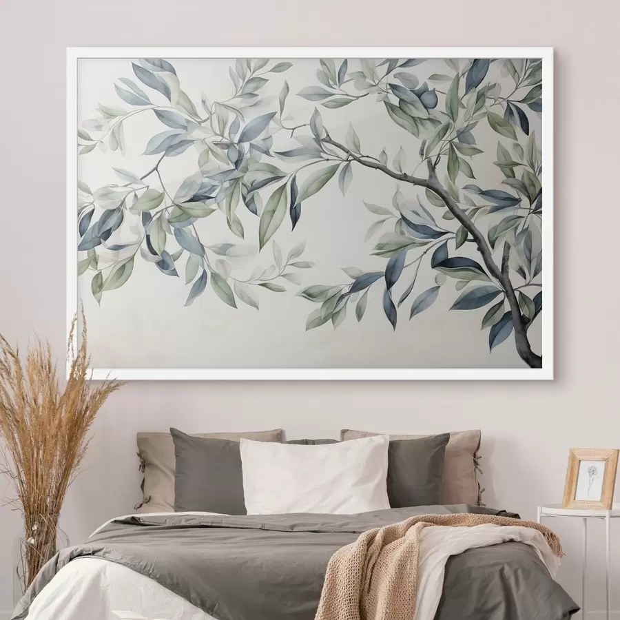 Fototapet Větev stromu, akvarelová malba f47704