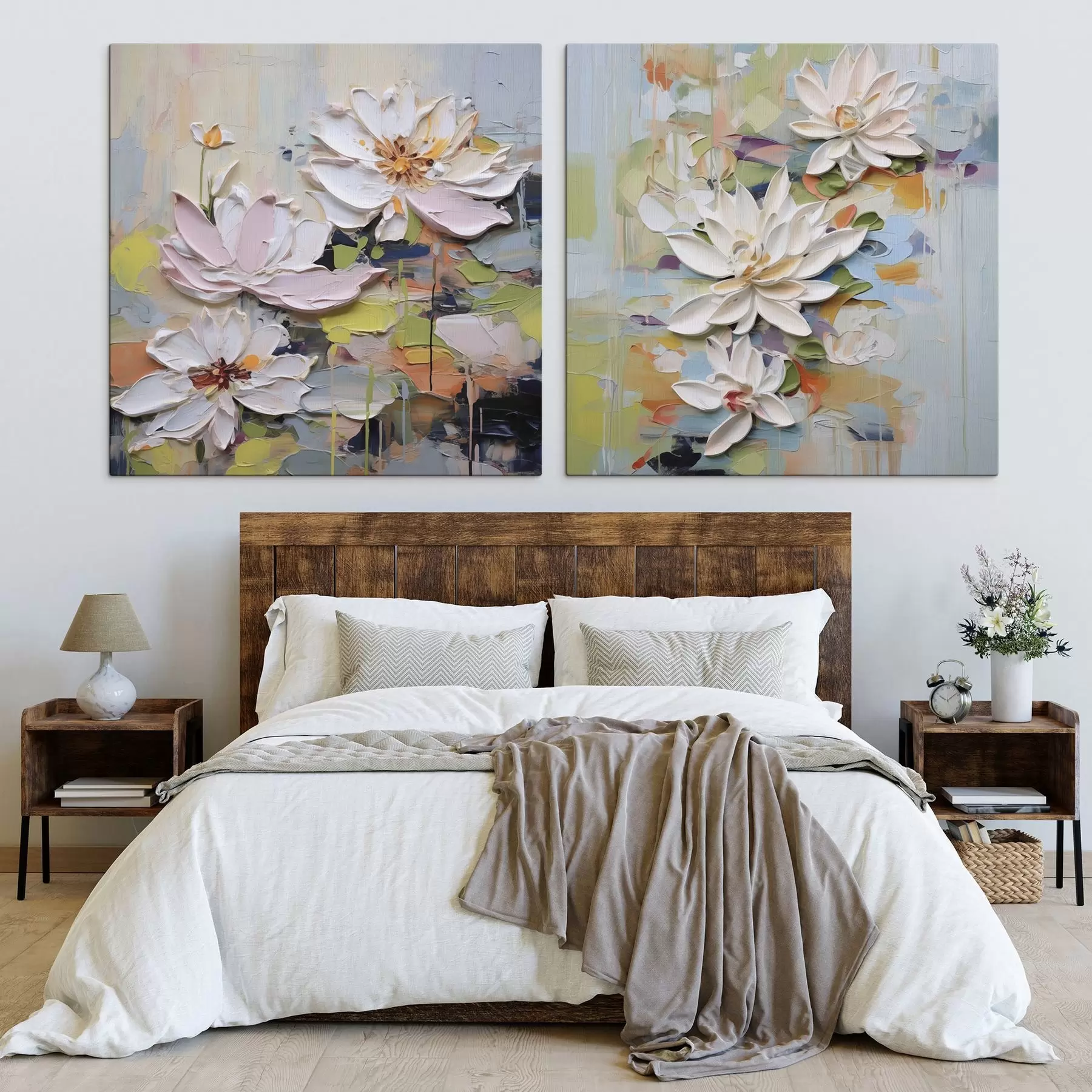 Obraz Abstraktní lotosové květy, imitace malby Č. m01295