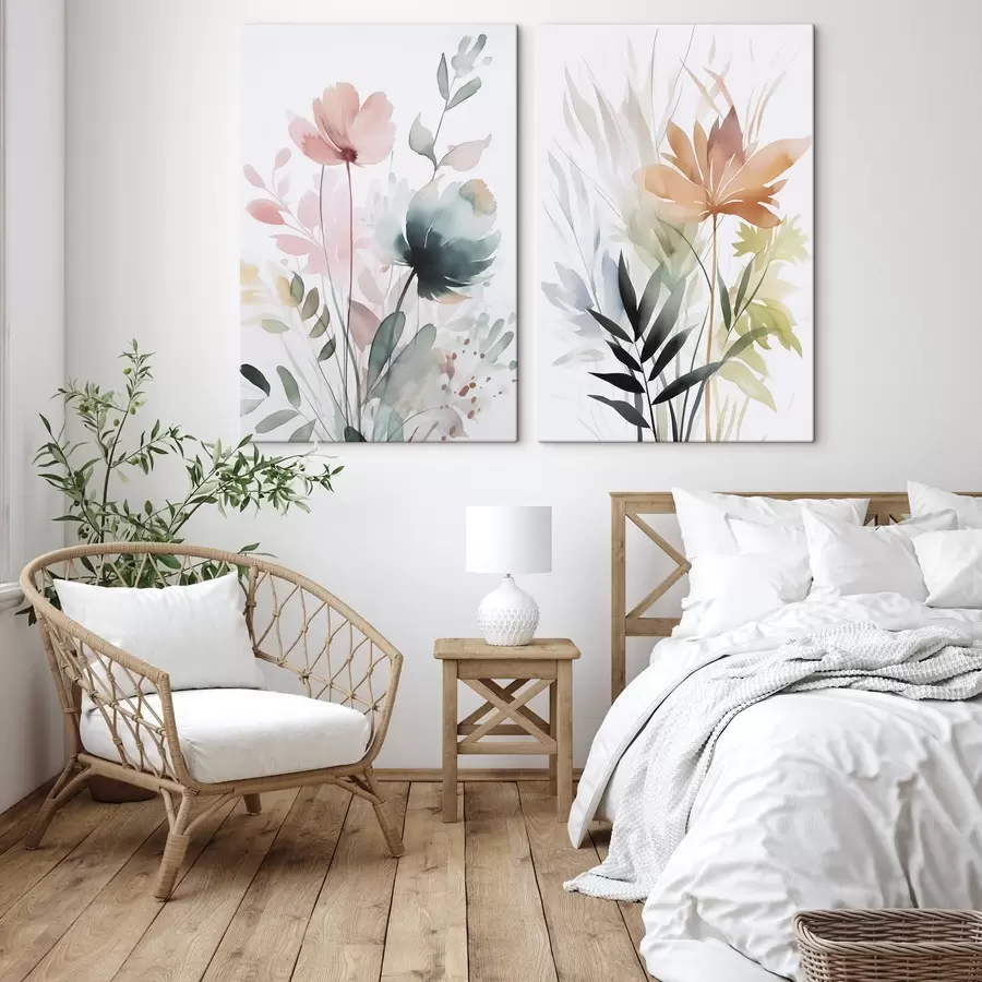 Obraz Akvarel imitující vegetaci Č. m01297