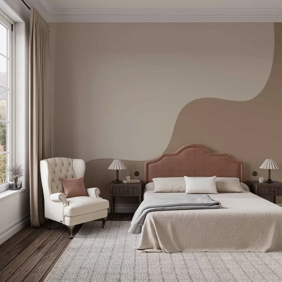 Fototapet Hladké abstraktní tvary v světle béžových a hnědých tónech w05097v2