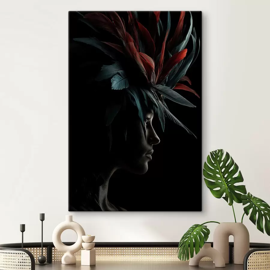 Obraz Portrét s peřím Č. s47735