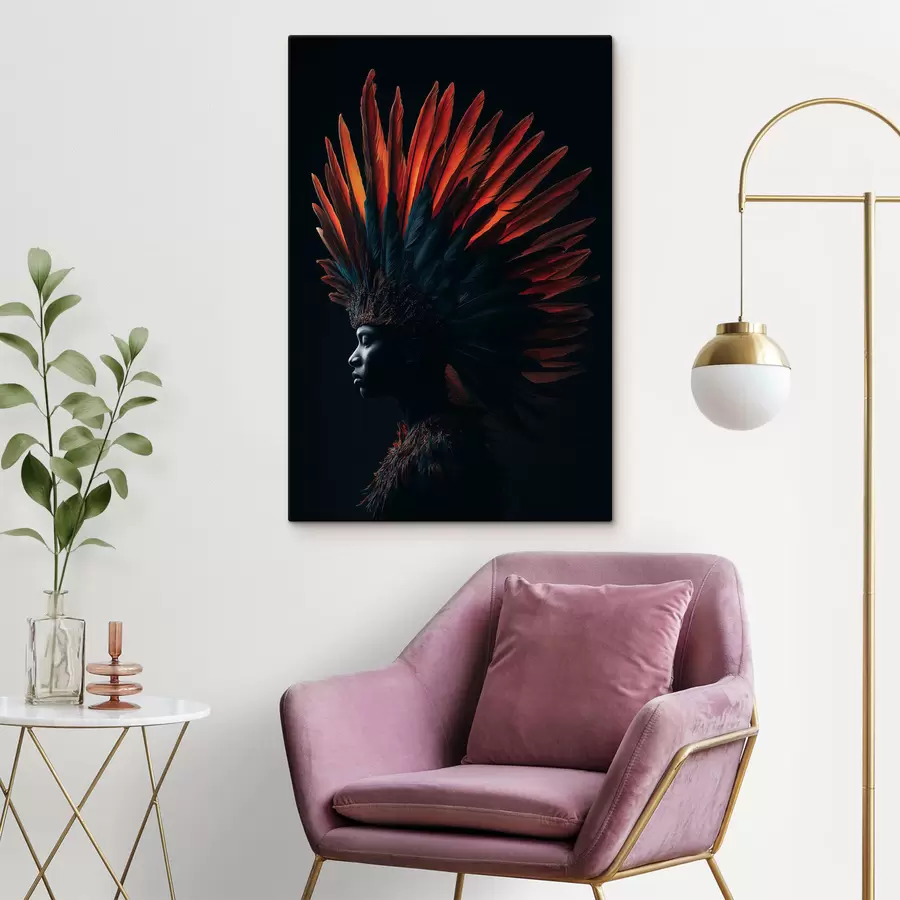 Obraz Portrét s peřím Č. s47736