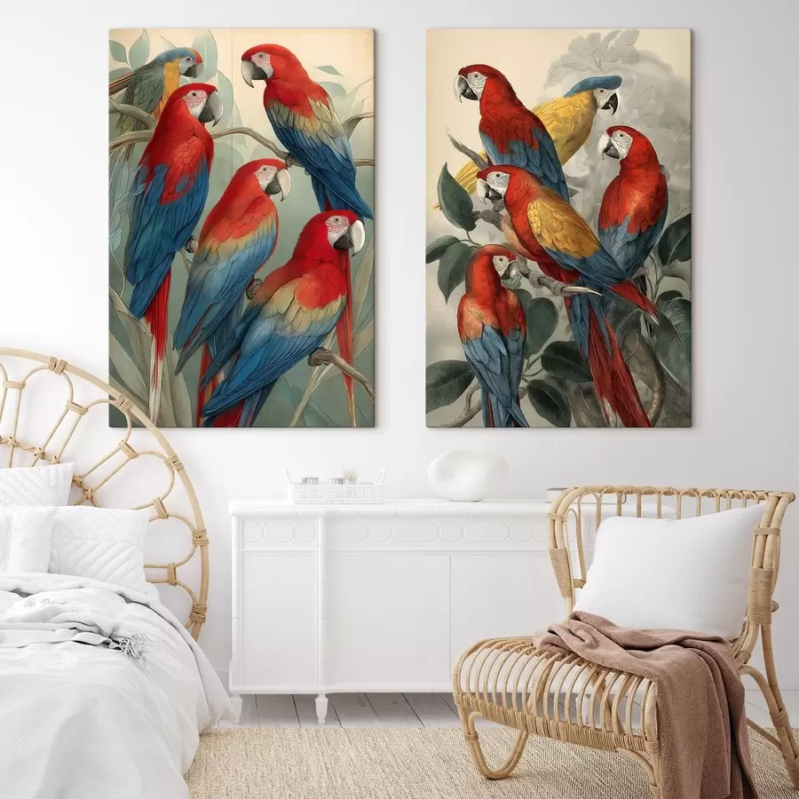 Obraz Vintage papoušci Č. m01302