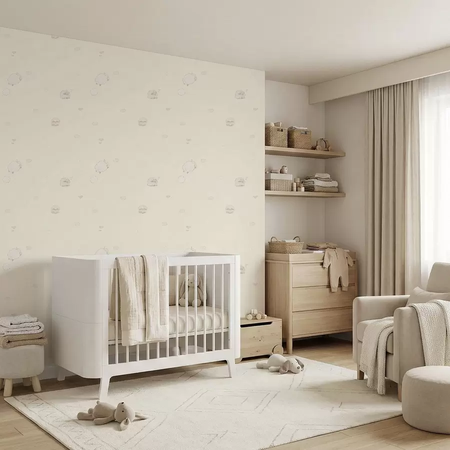 Fototapet Roztomilý vzor s ovečkami a malými srdíčky a01109