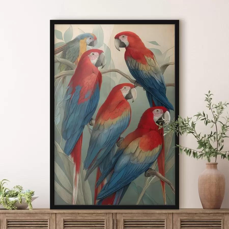 Fototapet Vintage papoušci f47729