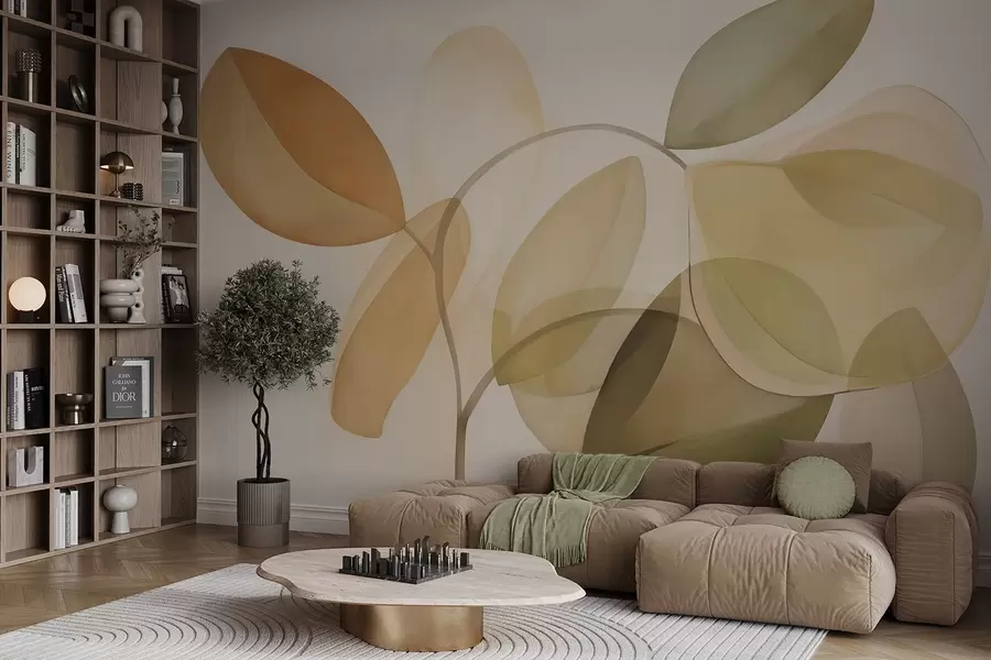 Fototapet Abstraktní listy imitující malbu w05208