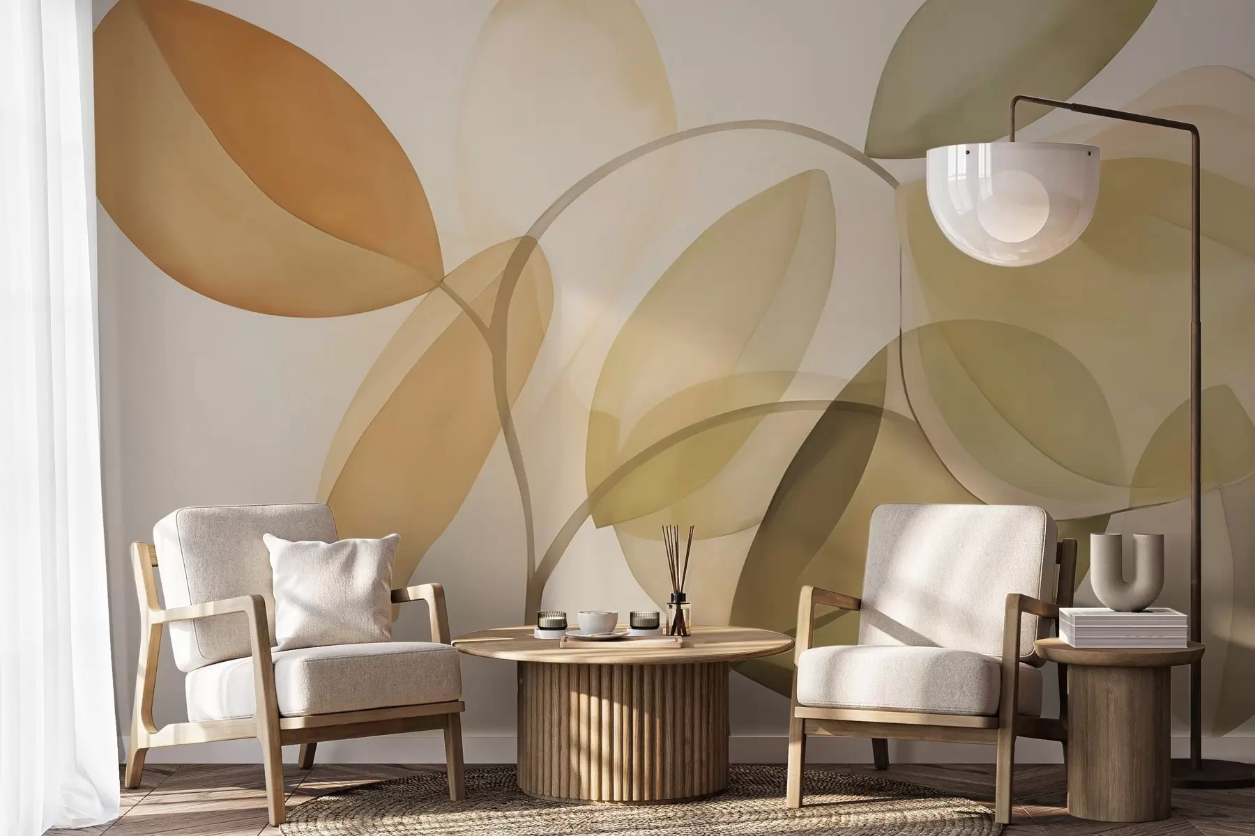 Fototapet Abstraktní listy imitující malbu w05208