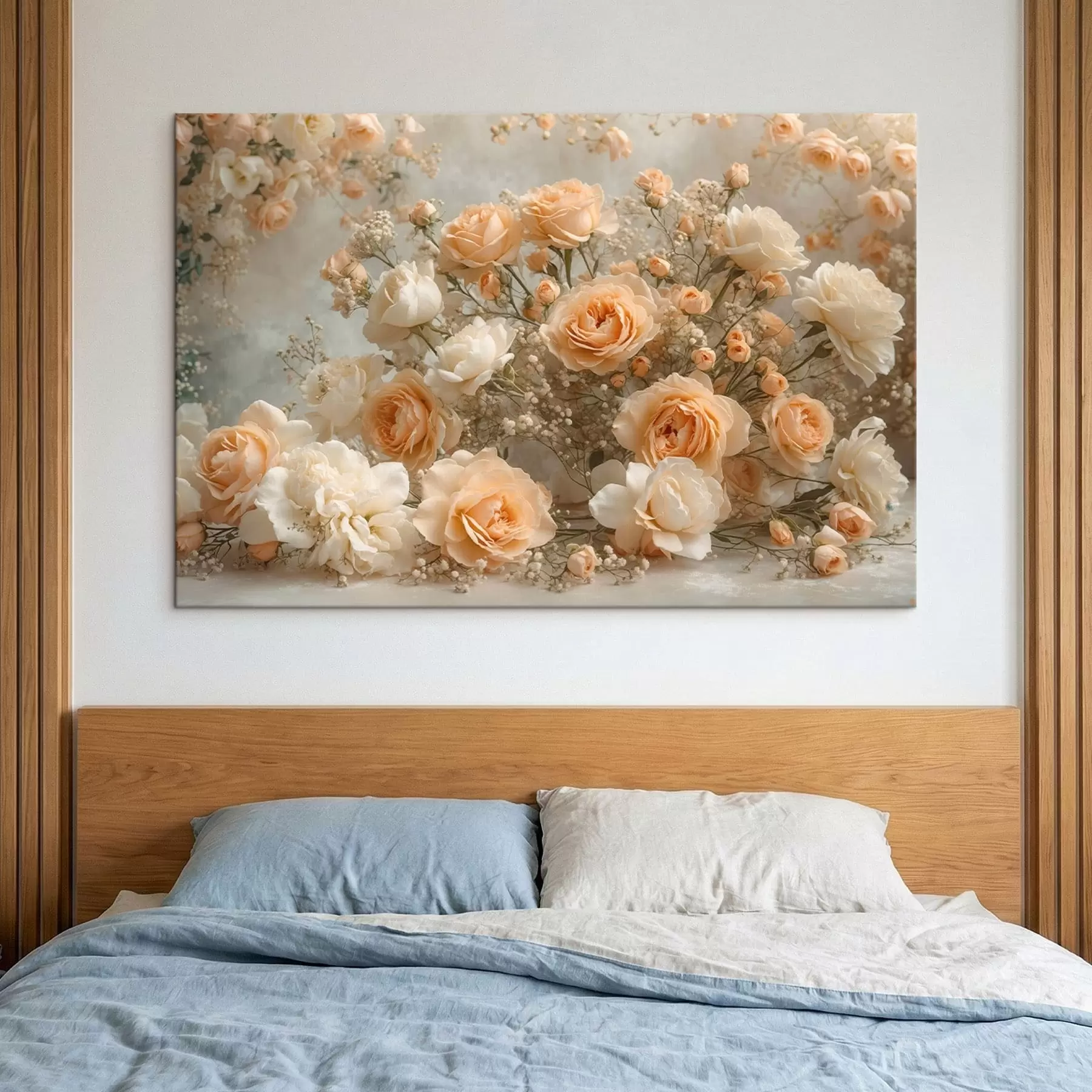 Obraz Jemné krémové růže ve velkém aranžmá Č. s47279