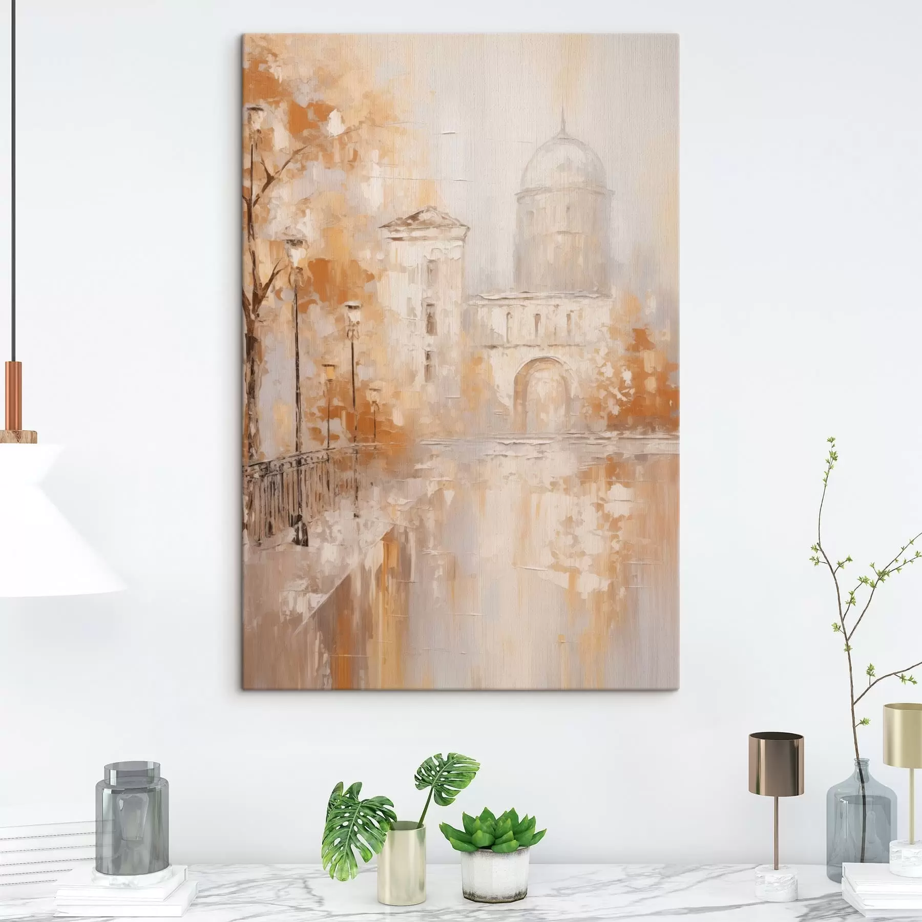 Obraz Městská scéna s obloukem v teplých barvách Č. s47303