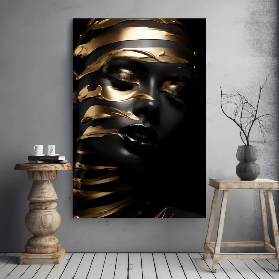 Obraz Tvář s tmavým tónem a pruhy Č. s47321