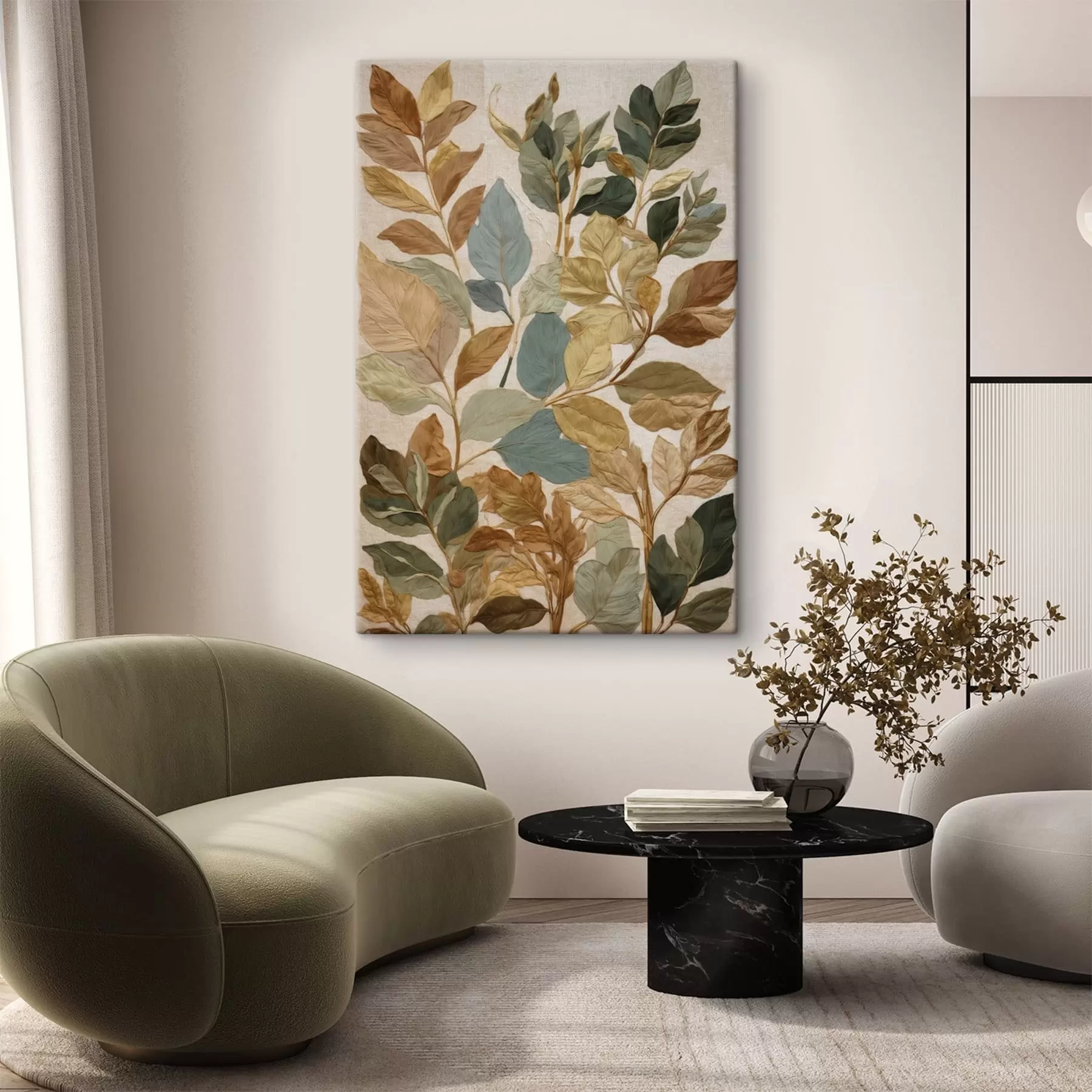 Obraz Dekorativní listy v teplé přírodní paletě Č. s47759