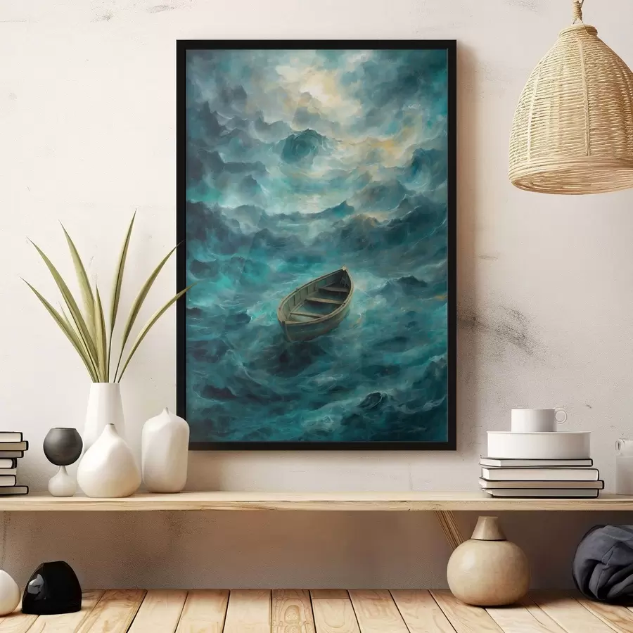 Fototapet Loď na vlnách bouřlivého moře f47272