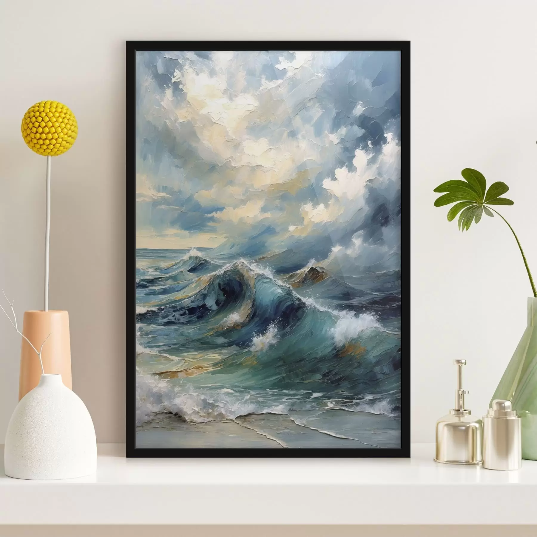 Fototapet Mořské vlny pod jasnou oblačnou oblohou f47275