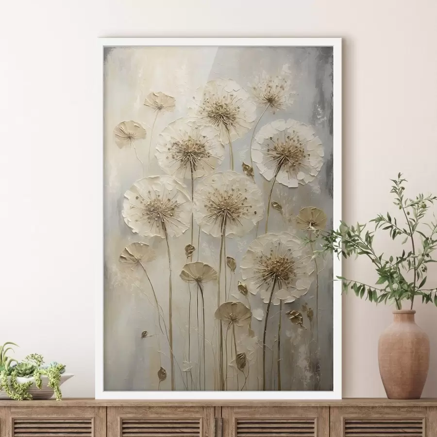 Fototapet Vysoké krémové květy na světlém pozadí f47282