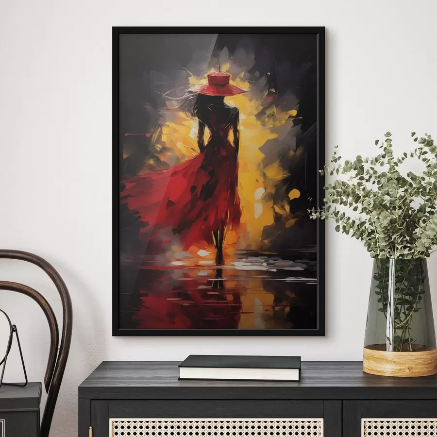 Fototapet Postava v červeném v jasném světle f47318