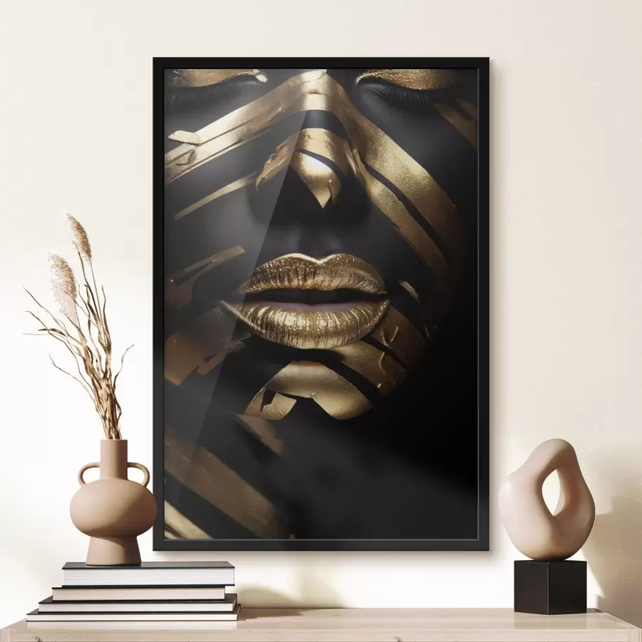 Fototapet Obličej s černými pruhy f47320