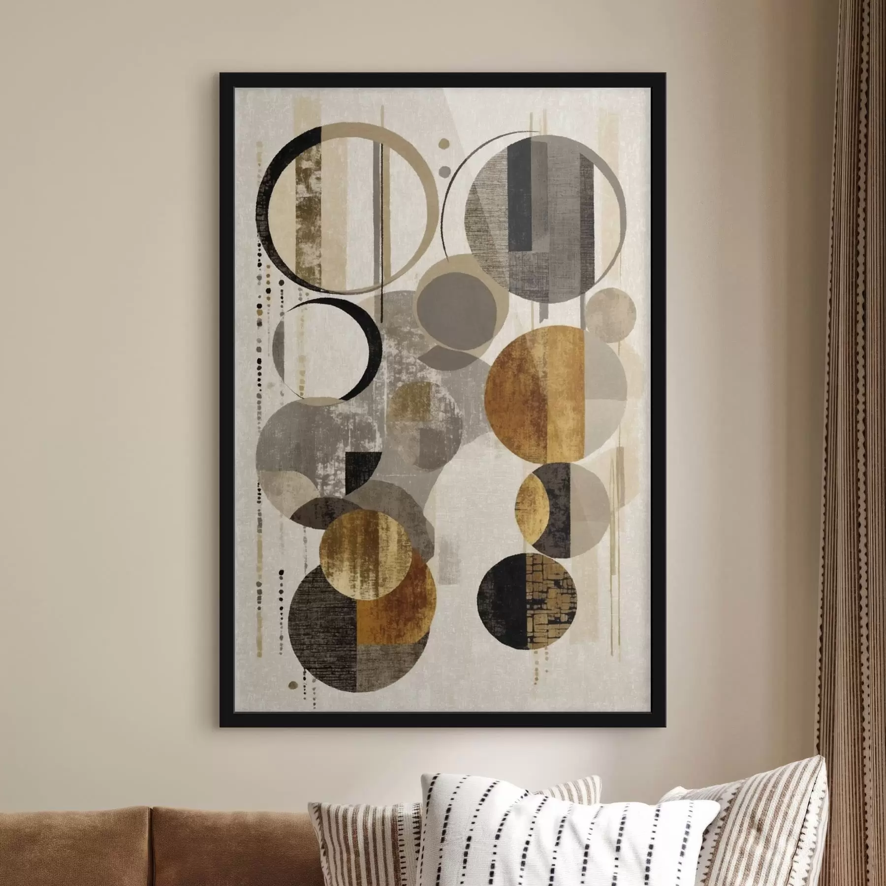 Fototapet Abstraktní kruhy v teplých a neutrálních tónech f47766