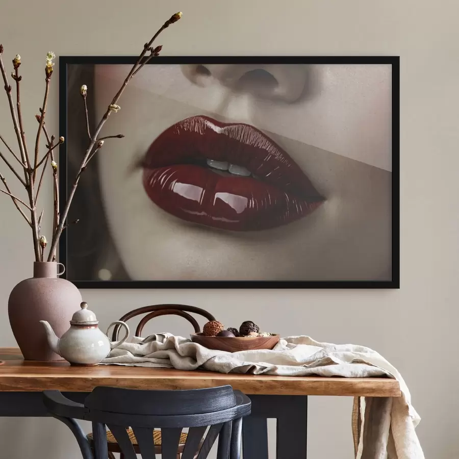 Fototapet Velmi detailní pohled na lesklé červené rty f47772