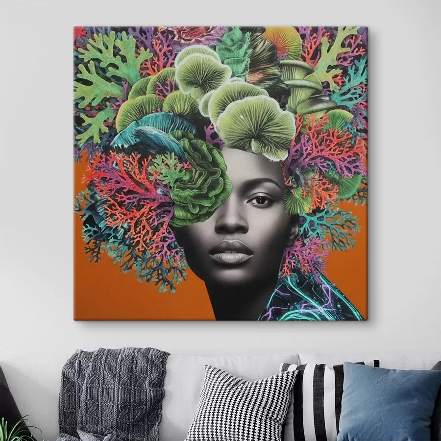 Obraz Psychedelický portrét s houbami Č. s47787