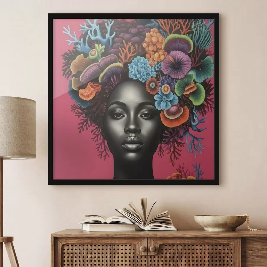 Fototapet Psychedelický portrét ženy s houbami f47786