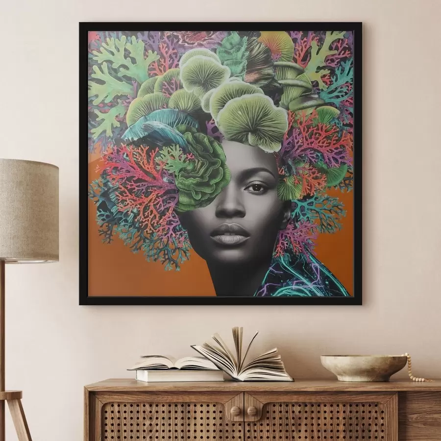 Fototapet Psychedelický portrét s houbami f47787