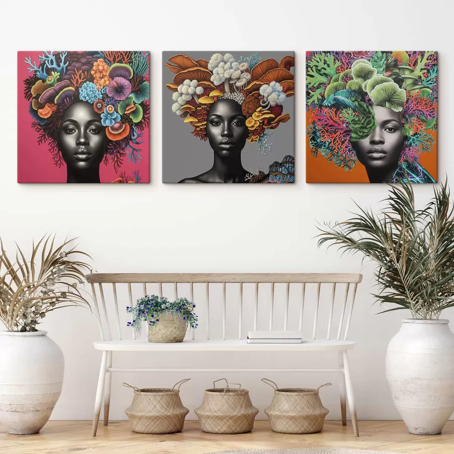 Fototapet Psychedelický portrét ženy s houbami m01308