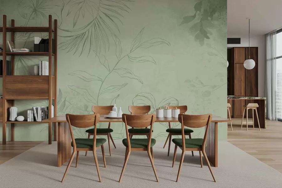 Fototapet Lineární rostliny na chladném modrém pozadí w05128v2