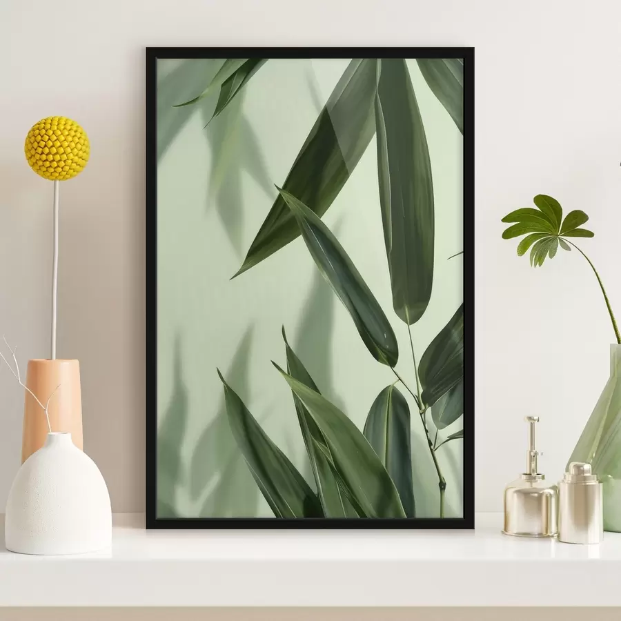 Fototapet Bambusové listy na světlém pozadí f47815