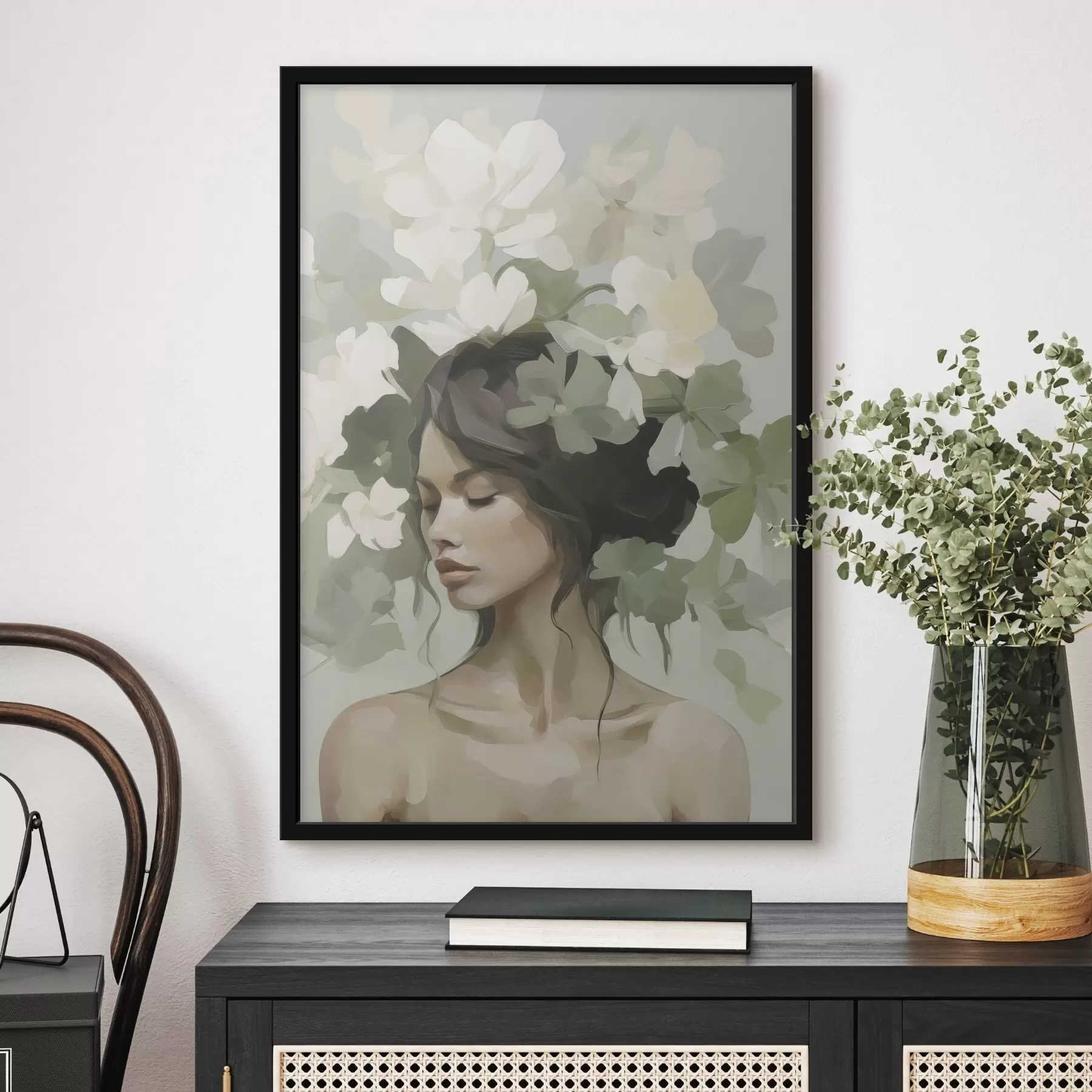 Fototapet Portrét dívky s květinovým věncem f47807