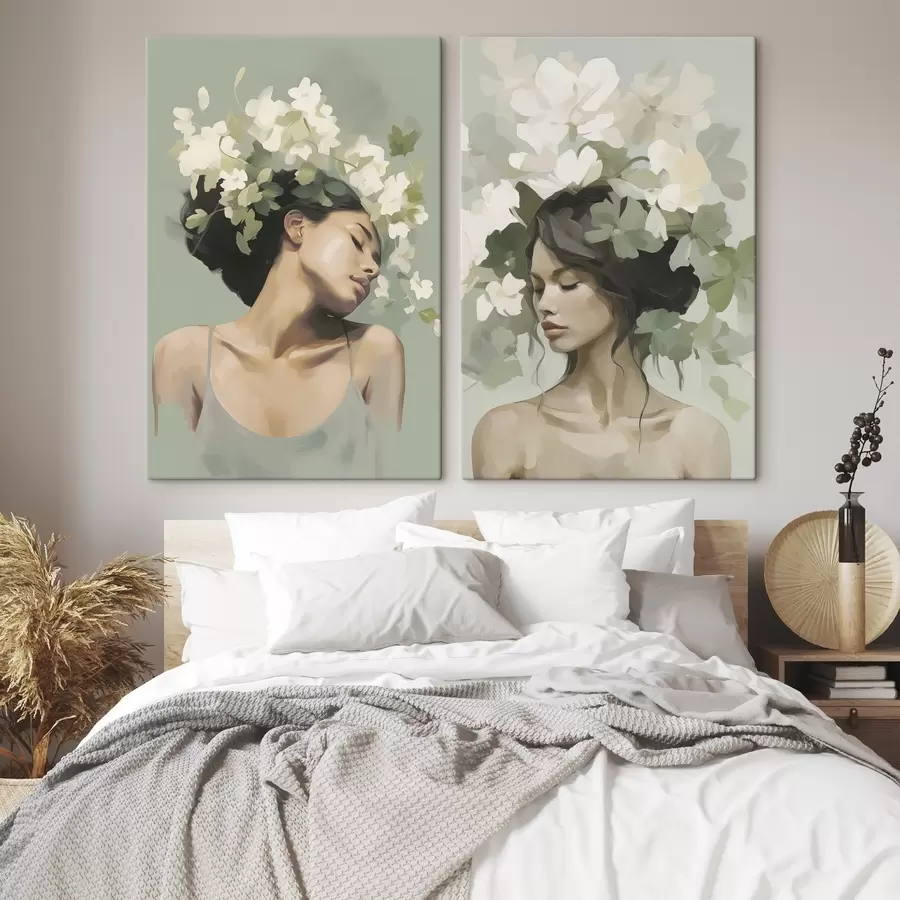 Obraz Dívka s květinovým věncem Č. m30007