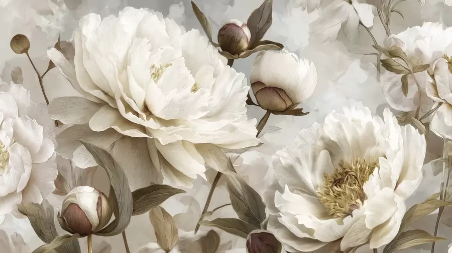 Fototapet Velké pivoňky w09689