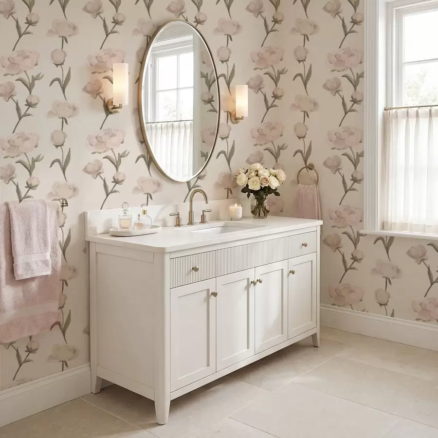 Fototapet Jemně růžové pivoňky na světlém pozadí a01114