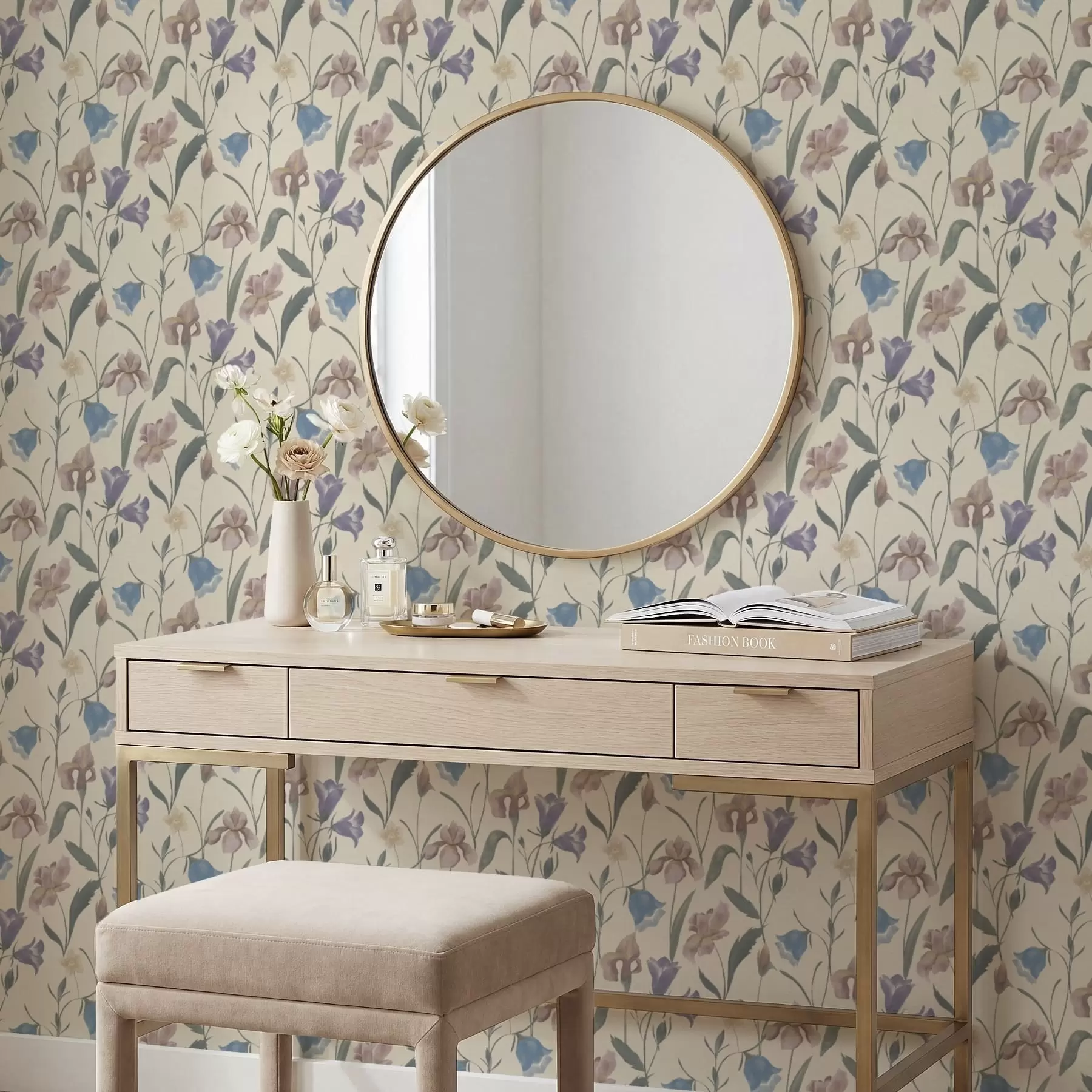 Fototapet Pastelový květinový vzor na světlém pozadí a01118