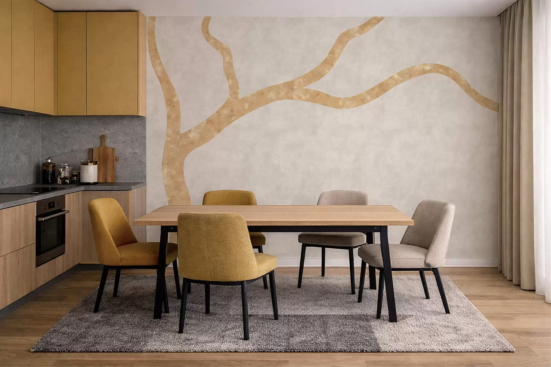 Fototapet Světlá větev na světlém pozadí w05144