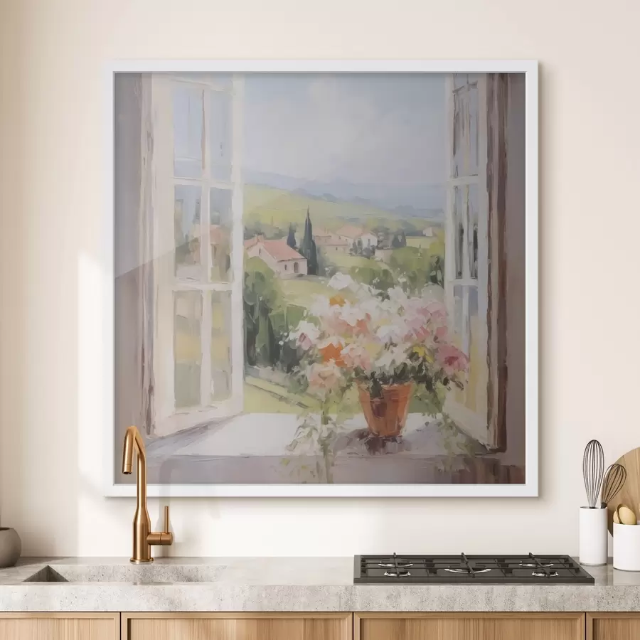 Fototapet Kytice ve váze u okna f48052