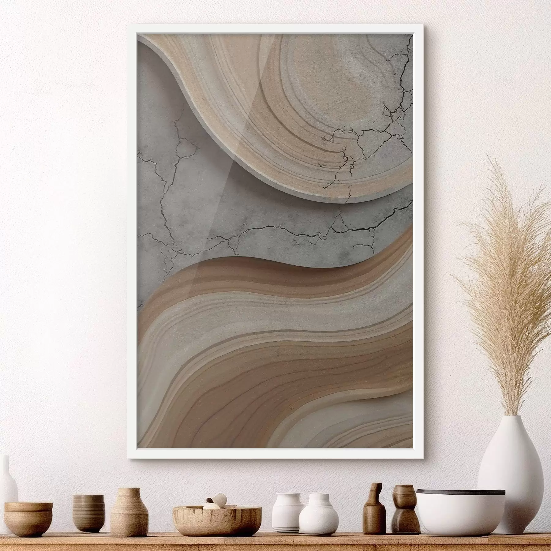 Fototapet Dřevo a světlý mramor, imitace f48103