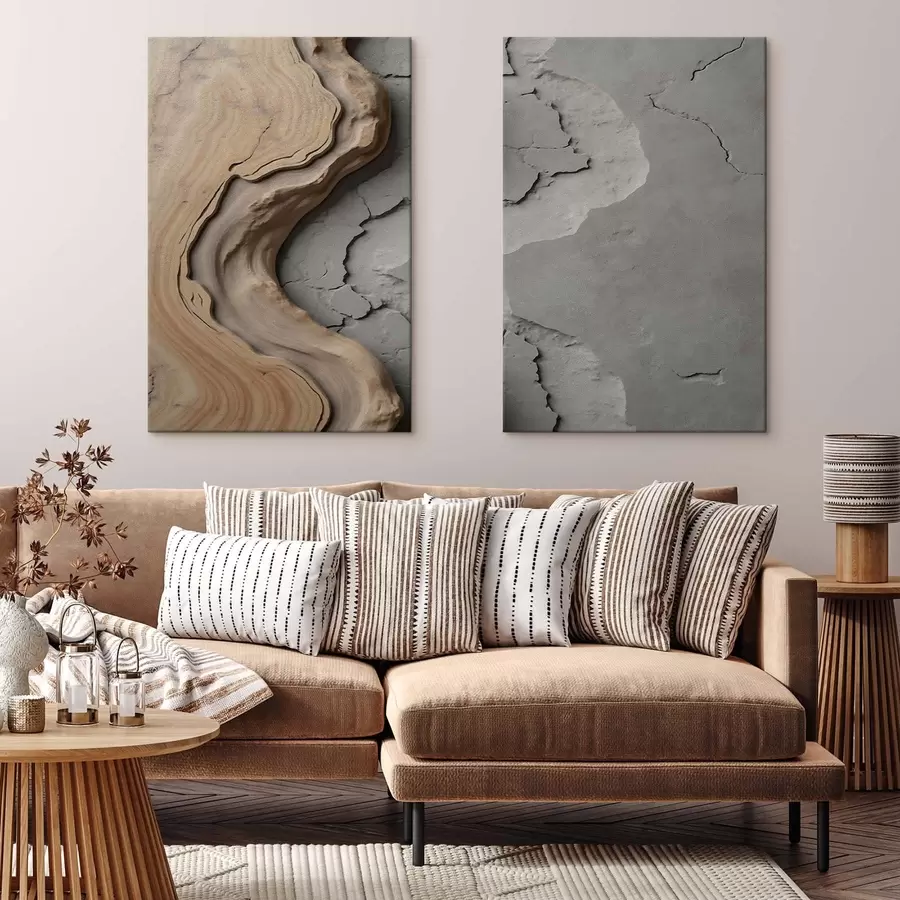 Obraz Dřevo a beton, imitace Č. m30079