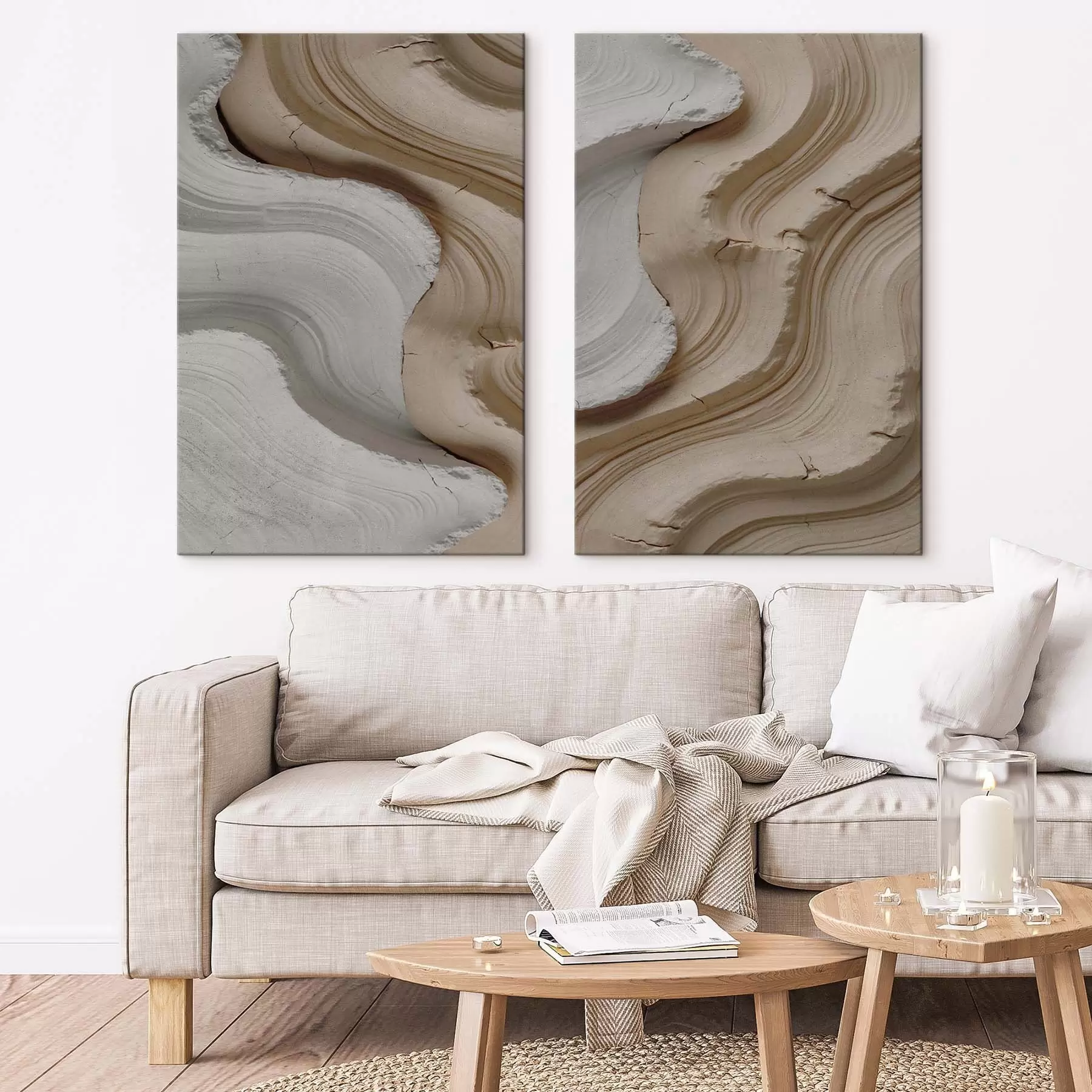 Obraz Světlé a béžové lišty, 3D imitace Č. m30080