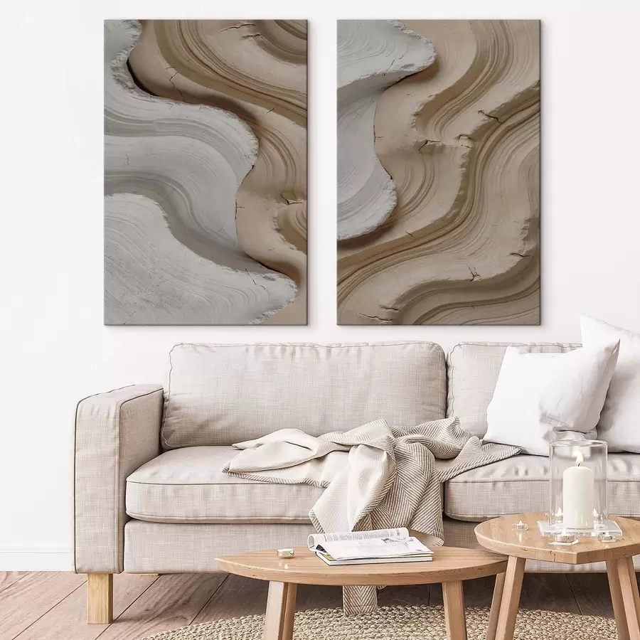 Obraz Světlé a béžové lišty, 3D imitace Č. m30080