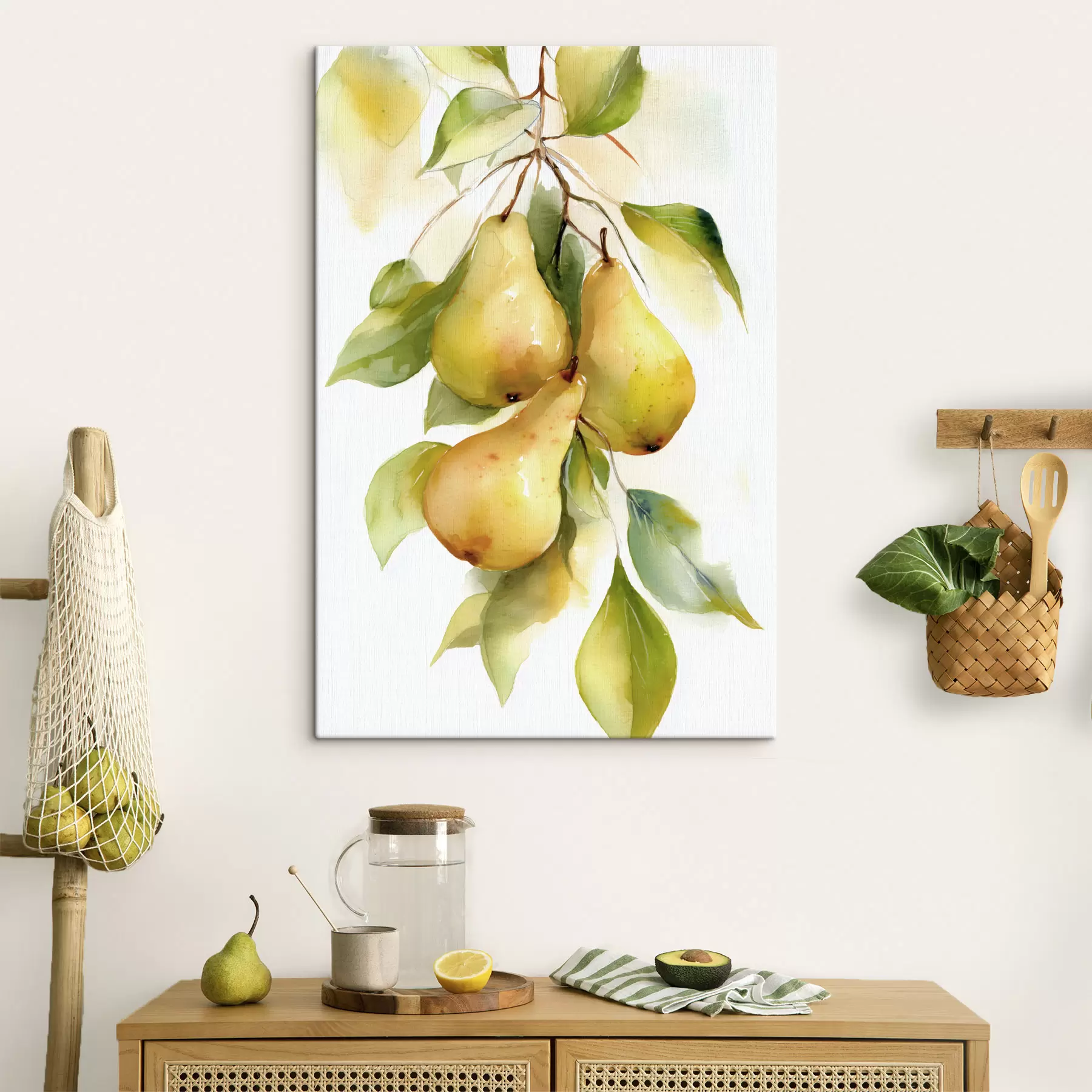 Obraz šťavnaté žluté hrušky v akvarelovém stylu Č. s47932