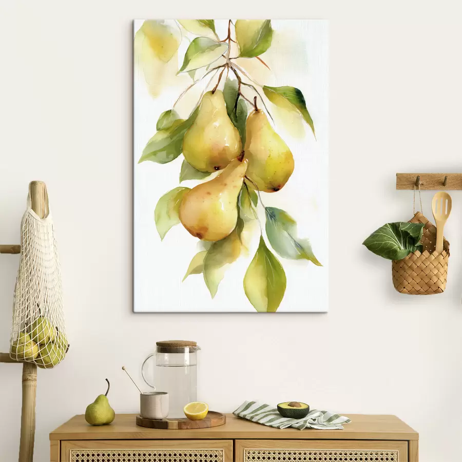Obraz šťavnaté žluté hrušky v akvarelovém stylu Č. s47932