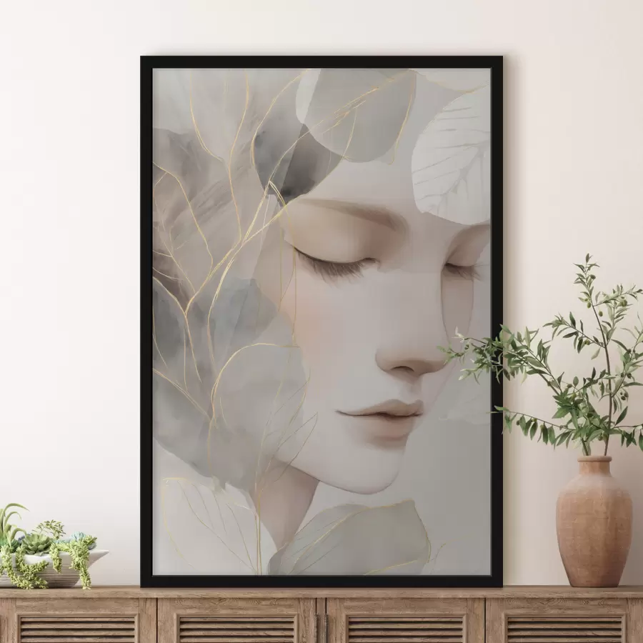 Fototapet dívka v listí f47937