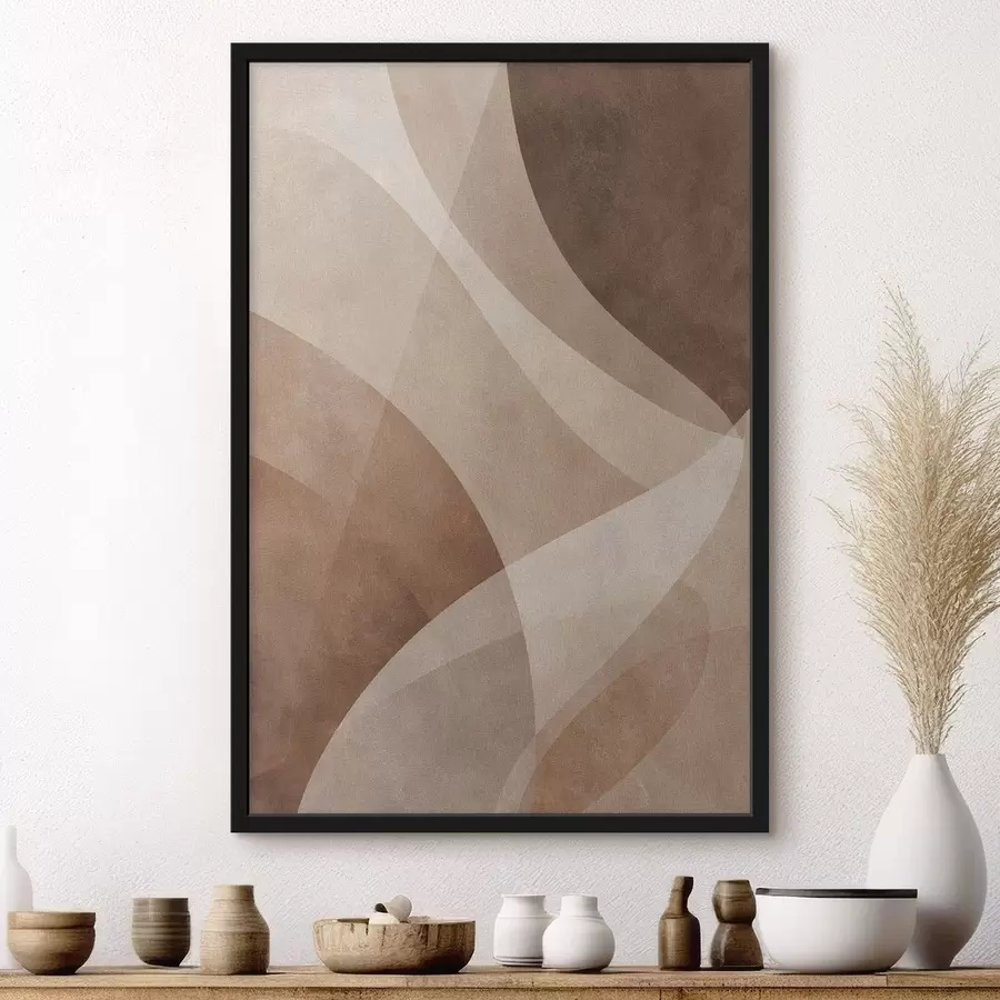 Fototapet abstraktní vlny v čokoládových tónech f47948