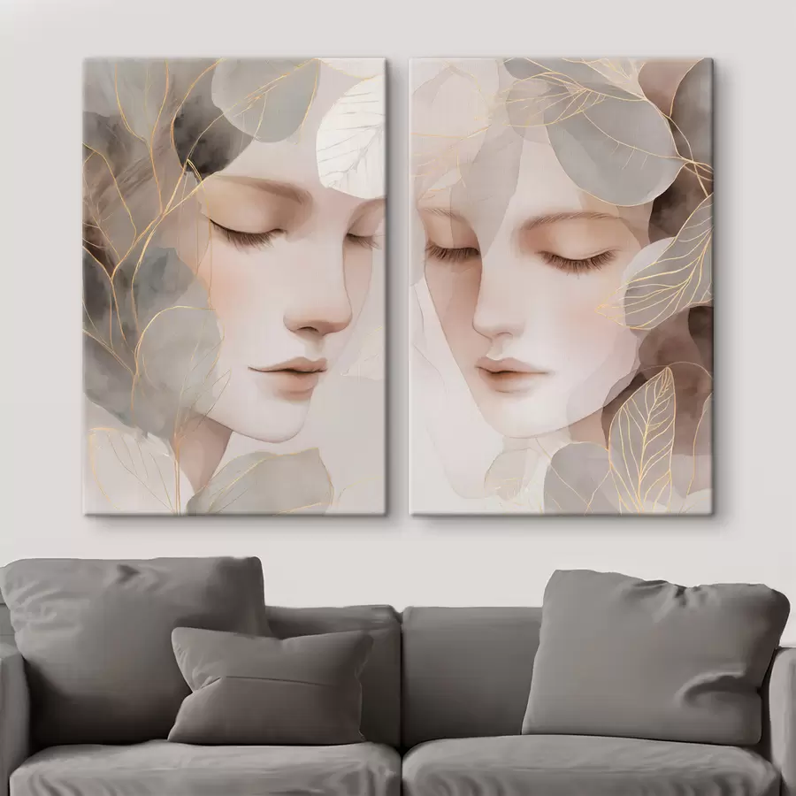 Obraz dívka v listí Č. m30091