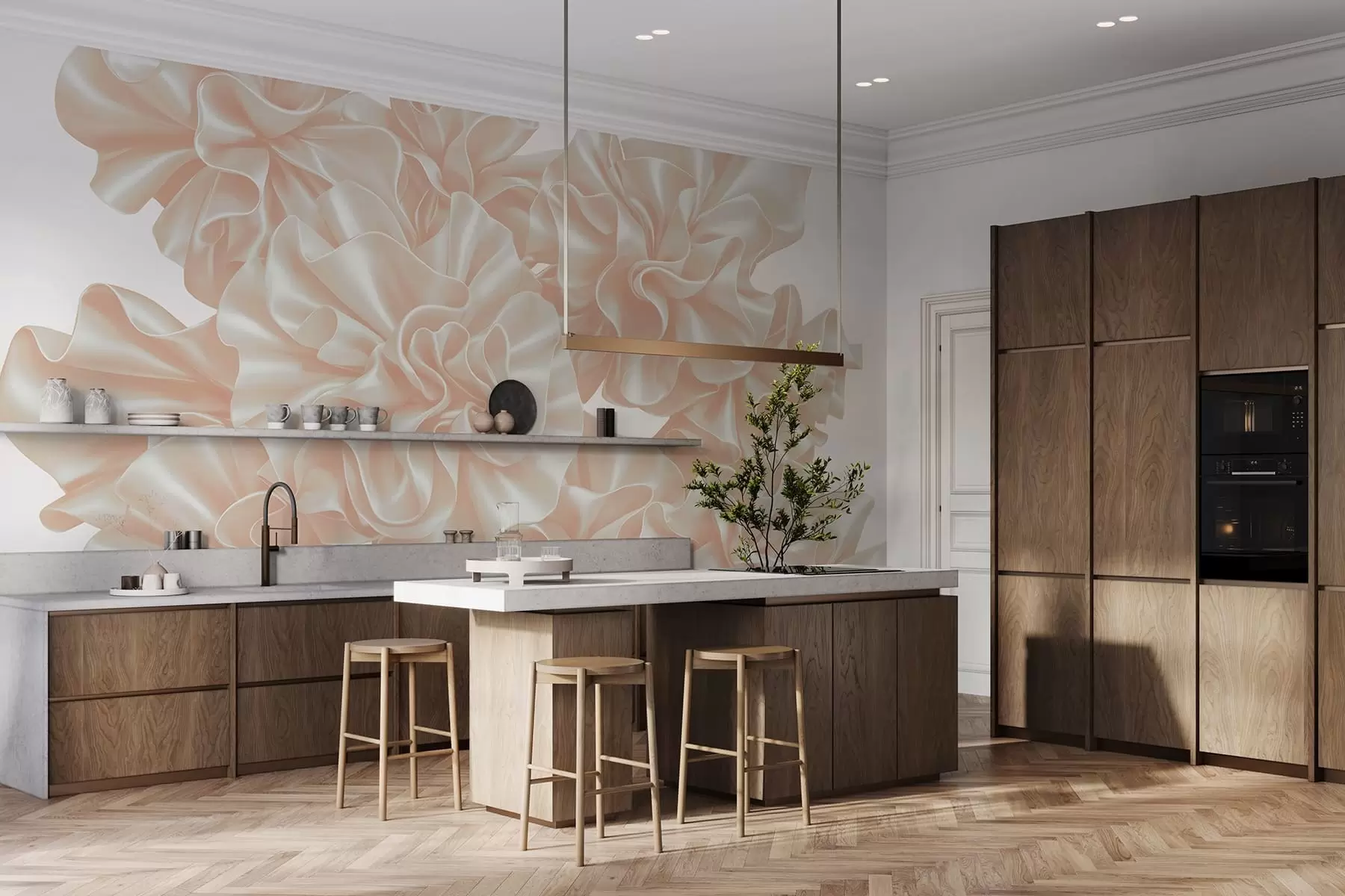 Fototapet Napodobování květin ze stuh w05252