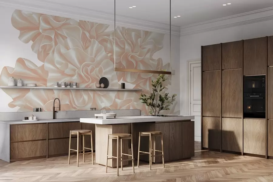 Fototapet Napodobování květin ze stuh w05252